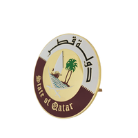 Épinglette personnalisée Qatar EAU, emblème national, logo, artisanat en métal plaqué or, émail, badge en fonte, emblème, souvenirs, cadeaux, broche