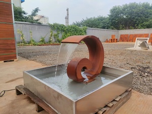 Fontaines et cascades artificielles en acier corten résistant aux intempéries, personnalisables, pour la décoration de jardin - Product Image 3