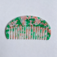 Peigne à cheveux demi-lune vintage en acétate style japonais et coréen CHUJIAN, motif écaille de tortue, brosse à cheveux de poche géométrique minimaliste, vente en gros