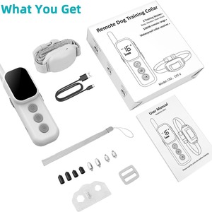 Entraîneur de chien télécommandé avec écran couleur, contrôle des aboiements par vibration et choc pour chiens C92S Blanc - Product Image 2