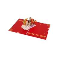 Tarjeta de Felicitación 3D Pop-up con Caballos para el Año Nuevo Lunar, Cumpleaños, Día del Padre, Prosperidad, Riqueza, Bendiciones, Festival de Primavera, Personalizada de Alta Calidad