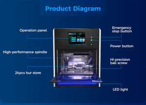 C tipo metallo colonne a disco dentaria fresatrice 5 assi verticale pesante controllo <span class=keywords><strong>CNC</strong></span> Siemans <span class=keywords><strong>Dental</strong></span> Cad Cam fresatura metallo - Product Image 3