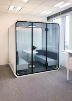 Cabine de bureau mobile moderne en aluminium avec éclairage LED insonorisé pour les réunions, le bureau à domicile, l'hôtel et l'hôpital