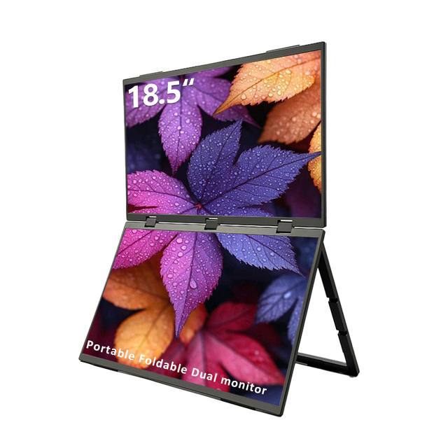 Laptop Screen Extender 18.5" Dual Gaming Portable Monitors 1080P FHD Stacked Folding Triple Monitor