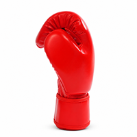 Gants de boxe en cuir PU souple rouge pour enfants, fermeture auto-agrippante, sangle de poignet réglable, pour entraînement et sparring, couleur personnalisable, OEM