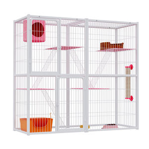 Vente en gros de cages d'élevage de luxe pour chats de plusieurs tailles <span class=keywords><strong>Cage</strong></span> de clôture pour animaux de compagnie avec roues en acier inoxydable et lapin à 3 couches - Product Image 1