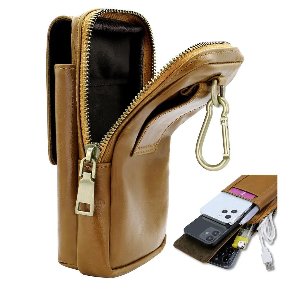 Vietao कस्टम लोगो खेल चमड़े मोबाइल फोन ले जाने थैली बैग के लिए सैमसंग 2 जेब बैग फोन के मामले में खुदरा पैकेजिंग के साथ