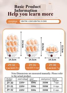 Hervidor de Huevos Eléctrico con Apagado Automático, Vaporera Portátil Multicapa para Desayuno y Uso en la Cocina del Hogar - Product Image 2