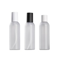 Flacon pulvérisateur de toner en PET transparent givré de luxe de 200 ml avec bouchon noir mat ou blanc mat, flacon pompe vide pour lotion corporelle de luxe