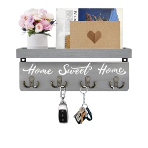 Porta chiavi e posta a <span class=keywords><strong>parete</strong></span> portachiavi in legno rustico porta posta in legno con 4 doppia chiave per ingresso - Product Image 1