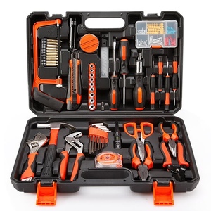 Hand Tool Set 102pcs Household Hand Tool Kit with Plastic Toolbox Storage Case Socket Repairs Tool Box for Barn Kitchen Home Car
