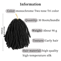 Extensions de cheveux synthétiques de haute qualité, sans flamme, résistantes à la chaleur, pour tresses torsadées, douces et volumineuses, pour femmes, style Spring Twist