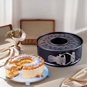 7 Inch Carbon Steel Cake Pan With Locking Chimney And Buckle Bottom Round Non Stick Baking Mold For Bundt Cakes - Product Image 3