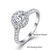 Bague de fiançailles halo en argent sterling 925 avec zircone cubique, alternative à la montre