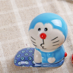 Porta Palillos de Cerámica Azul Glaseado Clásico, con Diseño de Gato Adorable, Estilo Animado para Mesa de Comedor, Decoración Divertida para el Hogar, Estilo Japandi, Nuevo Compañero Favorito - Product Image 4