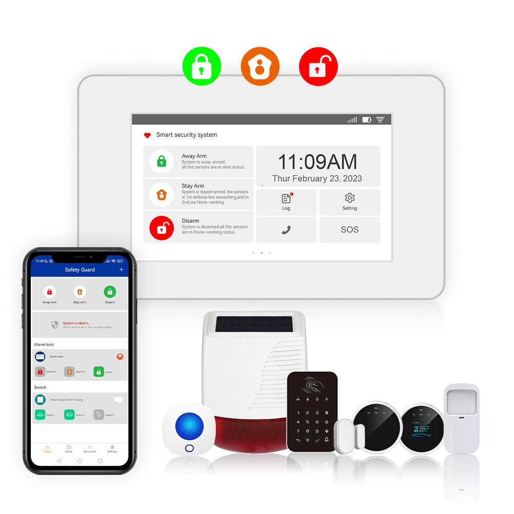 Ingebouwde Batterij Oplaadbare Anti-Diefstal Inbraakalarm Maison Home Safety Alarmsysteem Met Cms Center Monitoring Software