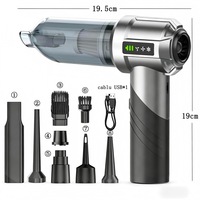 Tragbarer Auto-Staubsauger Kabelloser Handstaubsauger mit Starker Saugkraft 2-in-1 Blas- und Saugfunktion Mini Kabelloser Staubsauger für Auto