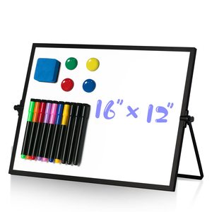 Pizarra blanca de <span class=keywords><strong>escritorio</strong></span> portátil con marco de aluminio de doble cara personalizada, pizarra blanca plegable de borrado en seco magnético para niños - Product Image 3