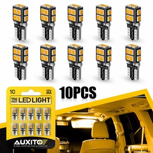 หลอดไฟ LED AUXITO 194 T10 W5W สีเหลืองอำพัน 3000k สว่างพิเศษ สำหรับใช้ภายในและภายนอกรถยนต์ เช่น ไฟโดม ไฟแผนที่ ไฟประตู ไฟท้าย - Product Image 4