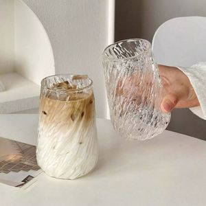 Tasse à café simple en verre borosilicate épais transparent à bords diagonaux, tasse en verre monocouche - Product Image 4
