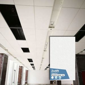 Plaques <span class=keywords><strong>de</strong></span> plafond suspendu acoustiques, faux plafonds, système <span class=keywords><strong>de</strong></span> grille, panneaux <span class=keywords><strong>d</strong></span>écoratifs insonorisants en fibro-<span class=keywords><strong>ciment</strong></span>, laine minérale, roche - Product Image 1