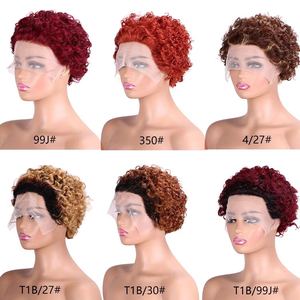 Promotion Populaire : Perruque Pixie Cut 13x1 <span class=keywords><strong>Cheveux</strong></span> Humains Courts <span class=keywords><strong>Bouclés</strong></span>, Perruque Frontale 13x4 <span class=keywords><strong>Cheveux</strong></span> Humains Naturels Brésiliens Très <span class=keywords><strong>Bouclés</strong></span> pour Femmes Noires - Product Image 6