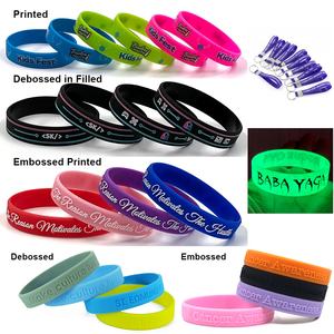 זוהר גומי צמיד מודפס סיליקון צמיד צמיד 12mm ניאון סיליקון צמיד לוגו מותאם אישית - Product Image 6