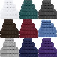 Lot de 6 serviettes 100 % coton, comprenant des serviettes de bain, de toilette et des débarbouillettes, haute absorption, doux, textile de maison pour la salle de bain
