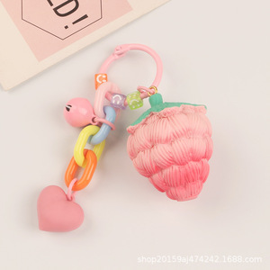 Nouveau rose résine petite fleur voiture porte-clés pendentif créatif coloré acrylique anneau ouvert chaîne accessoires sac décoration - Product Image 6