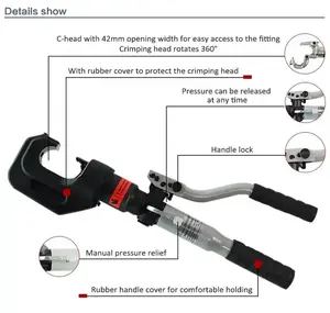 HCT-12042 Hand Hydraulic Portable 6-400mm2 Wire Rope Manual Copper Crimping Tool