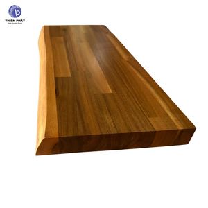 Juego de 2 Estantes Flotantes de Madera de Acacia con Borde Natural, Acabado en Teca Dorada NC para Decoración del Hogar - Product Image 4
