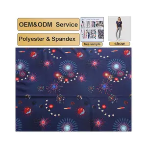 %95 Polyester %5 Spandex Digital Printed Fabric Support Custom Service 50 M MOQ
