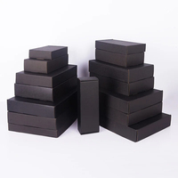 Conception gratuite d'enveloppe d'emballage boîtes d'emballage postal noir personnalisé boîte d'emballage de vêtements en carton boîte de papier cadeau de luxe