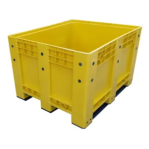 custom size size hdpe vented foldable plastic Rigid pallet box for supermarket cheap price