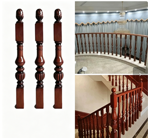 Produits phares : Colonne de poteau d'escalier en bois massif de chêne rouge, moderne, durable, écologique et sécurisée, pour escaliers de maison et d'appartement - Product Image 6