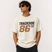 320GSM 100% gekamd katoen oversized race T-shirt heather grijs raceauto graphic custom logo OEM ODM casual sport T-shirt groothandel