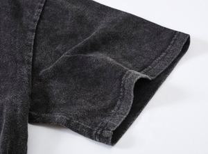 Camiseta de manga corta desgastada lavada Hip Hop High Street OEM - Product Image 5