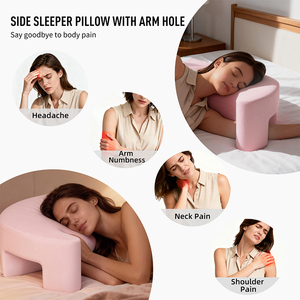 Cuscino Moderno per Dormire sul Fianco per Adulti, Ergonomico <span class=keywords><strong>in</strong></span> Memory Foam con Foro per il Braccio, Allevia il Dolore al Collo, Colore Personalizzabile, Sonno Profondo - Product Image 4