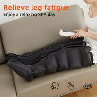 Bottes de compression pneumatiques en nylon, trois niveaux, minuterie 15 min, pour soulager les douleurs musculaires des athlètes, masseur de compression noir