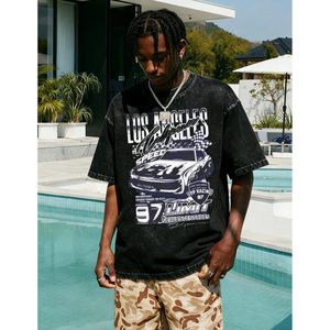 T-shirt surdimensionné personnalisé pour homme en coton délavé à l'acide, manches courtes, style streetwear décontracté, jersey respirant (S-2XL) - Product Image 2