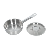 Casserole à lait à induction en acier inoxydable à fond composite triple couche, corps bas, avec une seule poignée, pour la cuisine domestique et professionnelle