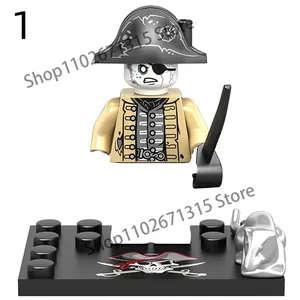 Pirates <span class=keywords><strong>des</strong></span> <span class=keywords><strong>Caraïbes</strong></span> Jack Sparrow Figurines de film classiques Accessoires de tête Blocs de construction Jouet de construction en plastique 14 ans et plus - Product Image 2