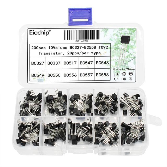 Eiechip 200pcs/lot 10Values20pcs TO-92 Transistor Assortment Assorted Kit BC327 BC337 BC517 BC547 BC548 BC549 BC550 BC556 BC557