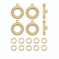 Composants de bijoux personnalisés en or doré, fermoirs ronds à bascule, montures pour la fabrication de colliers et bracelets