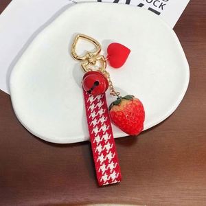 Cute Sweet 3D Strawberry Bell <b>Key</b> Chain Girls <b>Bag</b> Creative Small Pendant Hanging Ornaments <b>Key</b> <b>Ring</b> - Product Image 2