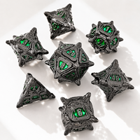 1 pièce Ensemble de dés polyédriques en cuivre rouge antique, à grande ouverture, en métal massif, faits à la main, écologiques, motif crâne, pour jeux de société Dungeons & Dragons