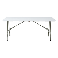 Table de repas d'extérieur moderne et portable, pliable, 6 pieds, en plastique, légère, imperméable, pour hôtel, salon, parc