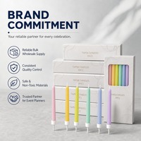 Bougies de fête géométriques à facettes, longues et effilées, en pastel mat doux, pour anniversaire, avec bases stables pour gâteau