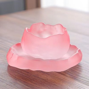 Set di 2 Tazze in Vetro Stile Europeo, Trasparenti per Degustazione/Tè Congelato/Vino, Tazza da Tè per Maestro Kongfu con Sottobicchiere, Ecologiche per Uso Professionale - Product Image 2