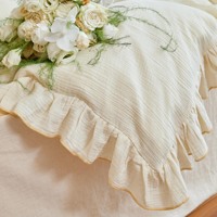 Housse de couette en mousseline 100% coton, ensemble de literie blanc ivoire, housse de couette et ensemble de literie, housse de couette pour couette
